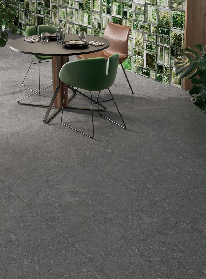 The Ballina Tiles Range of high quality Shellstone-look ceramic tiles in Charcoal