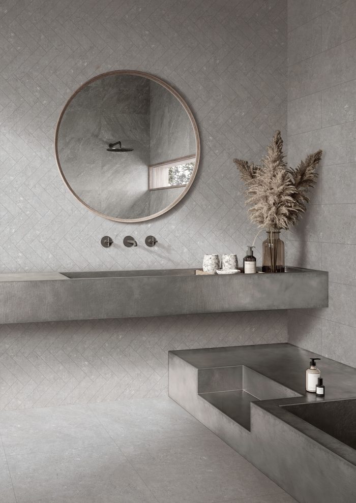 The Ballina Tiles Range of high quality Shellstone-look ceramic tiles in Grey