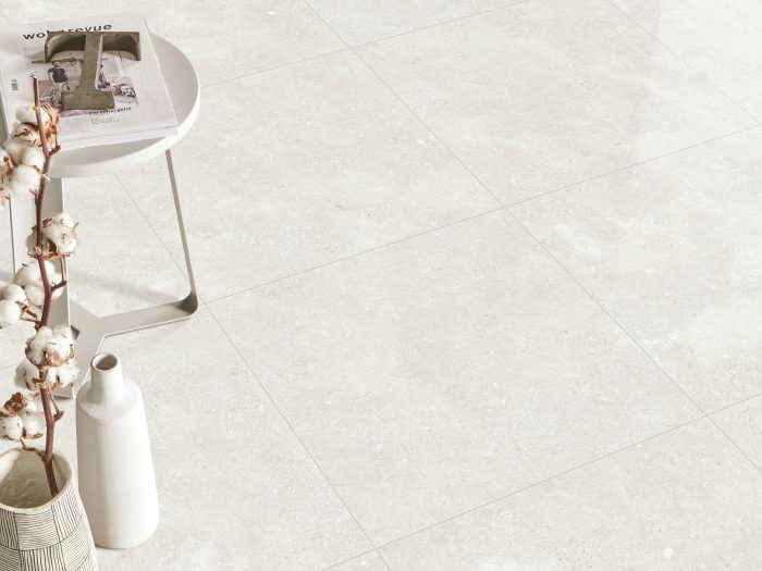 The Ballina Tiles Range of high quality Shellstone-look ceramic tiles in Silver Pearl